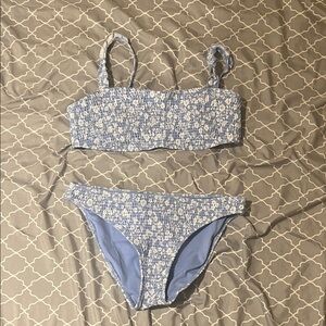 Hollister Light Blue Smocked Bikini Set